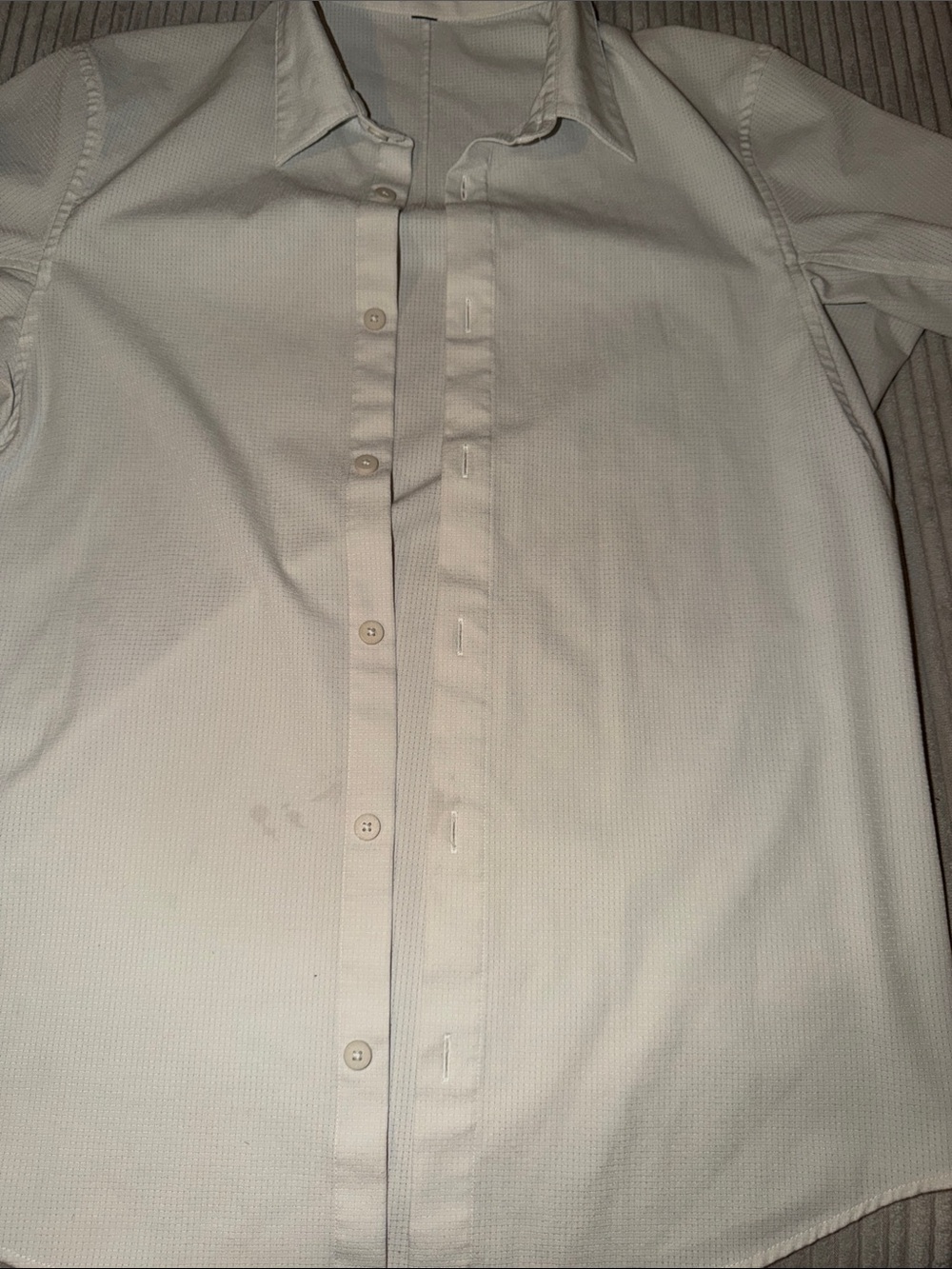 Lululemon White Textured Button-Down Shirt
